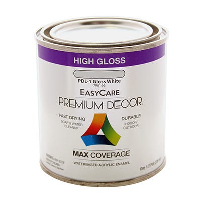 Premium Decor White Gloss Enamel Paint, 1/2-Pt.