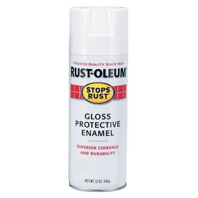 Stops Rust Spray Enamel, White Gloss, 12-oz.