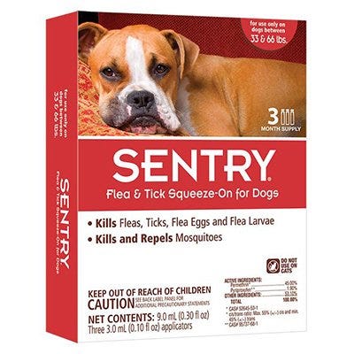 Flea & Tick Treatment, For Dogs 33-66 Lbs., 3-Ct.
