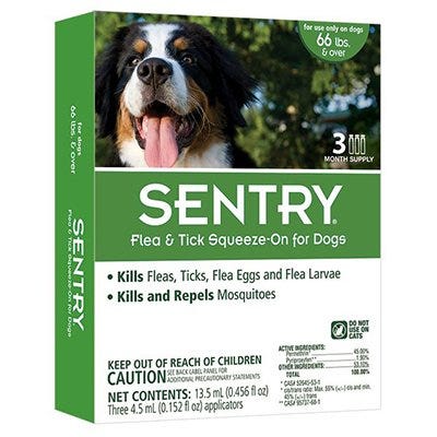 Flea & Tick Treatment, For Dogs Over 66-Lbs., 3-Ct.