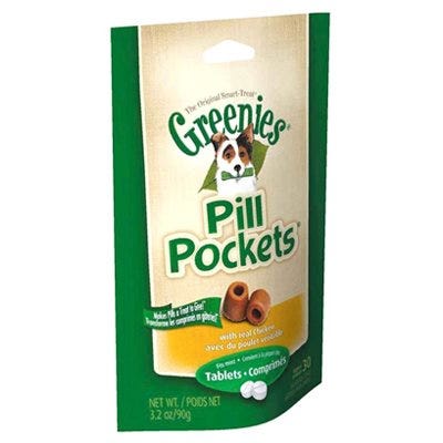 Pill Pockets Dog Treats, Chicken, Small Dog, 3.2-oz.