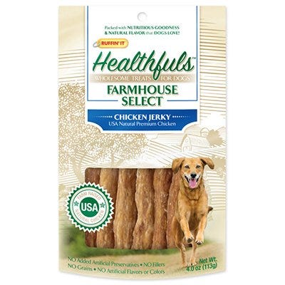 Healthfuls Farmhouse Selects Dog Treats, Chicken Jerky, 4-oz.