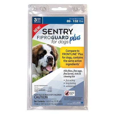Fiproguard Plus Flea & Tick Squeeze On, 89-132-Lb. Dogs, 3-Pk.