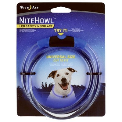 NiteHowl LED Safety Dog Collar Necklace, Blue