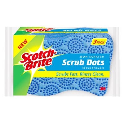 Scrub Dots Non-Scratch Scrub Sponge, 3-Pk.