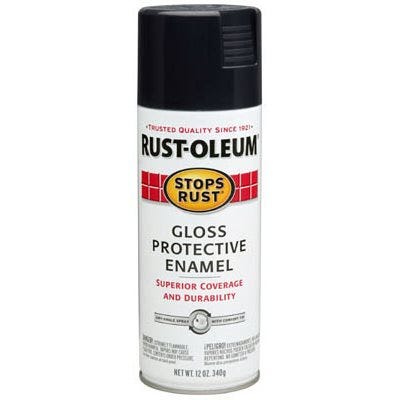 Stops Rust Spray Enamel, Black Gloss, 12-oz.