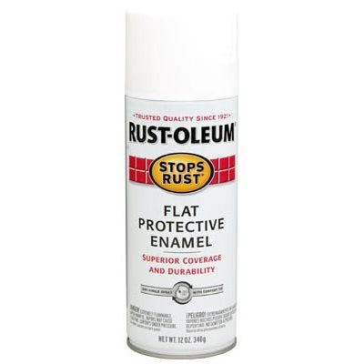 Stops Rust Spray Enamel, Flat White, 12-oz.