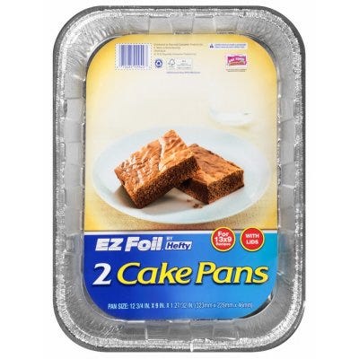 EZ Foil Bake Pan Set, Covered, 13 x 9 x 2-In., 2-Pk.