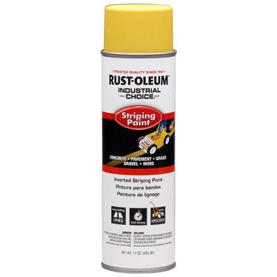 Industrial Choice Striping Spray Paint, Yellow, 17-oz. Inverted