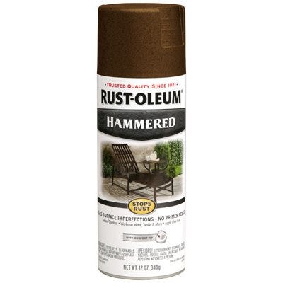 Stops Rust Hammered Spray Paint, Brown, 12-oz.