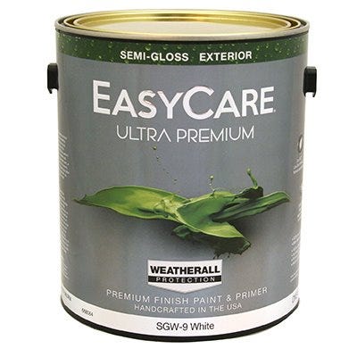Ultra Premium WeatherAll Exterior Latex Paint, Semi-Gloss White, 1-Gallon